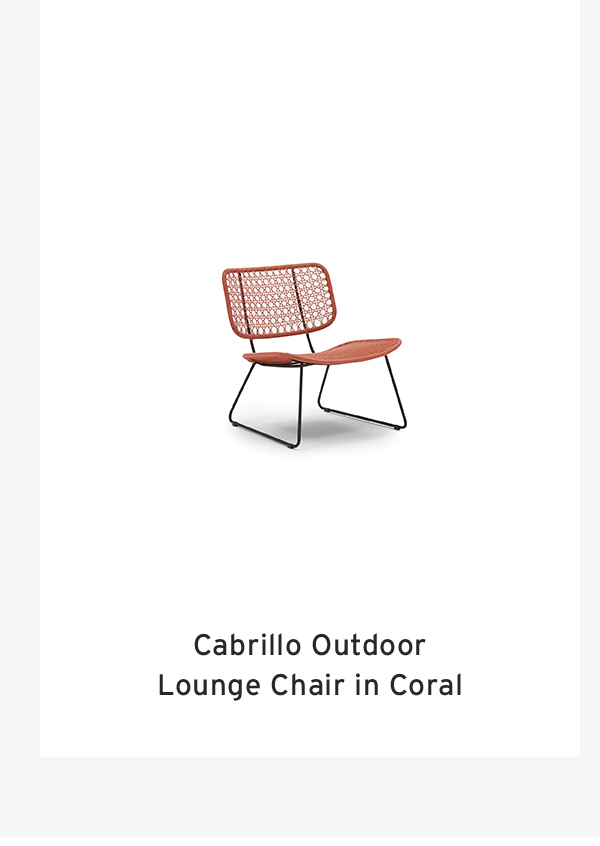 Cabrillo Outdoor Lounge Chair in Coral